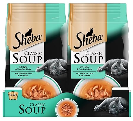 Sheba Katzenfutter Nassfutter Classic Soup mit Hochseefischfilets und Gemüse