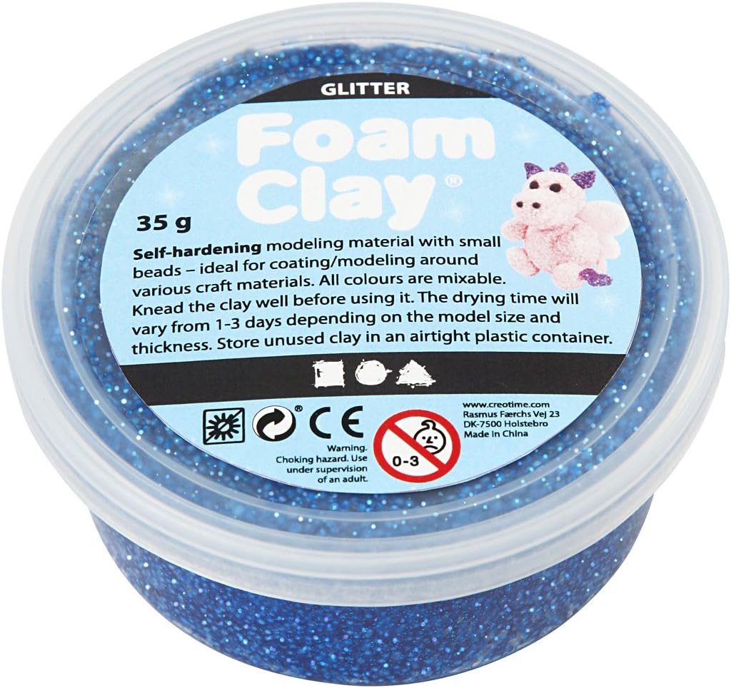 Foam Clay®, blue, glitter, 35g