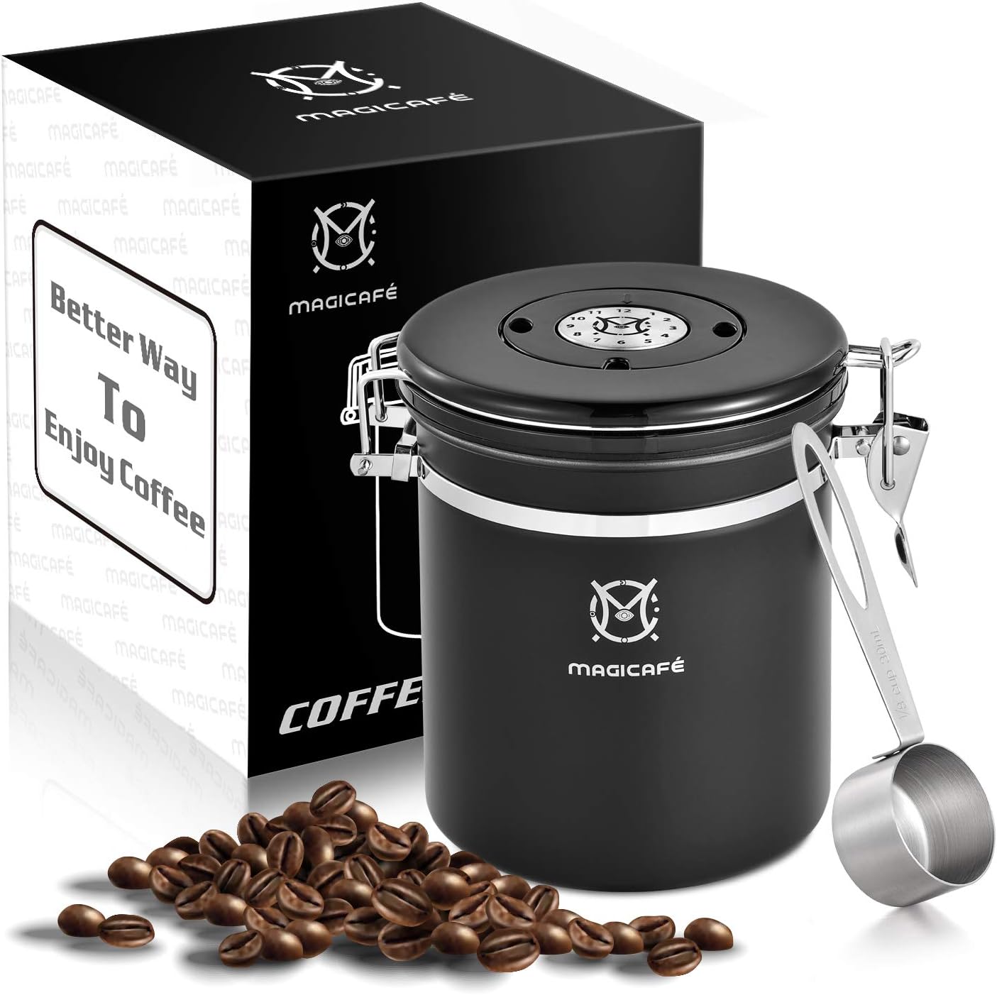 Magicafé Airtight Coffee Container Canister Co2 Valve Airscape Coffee Bean Grounds