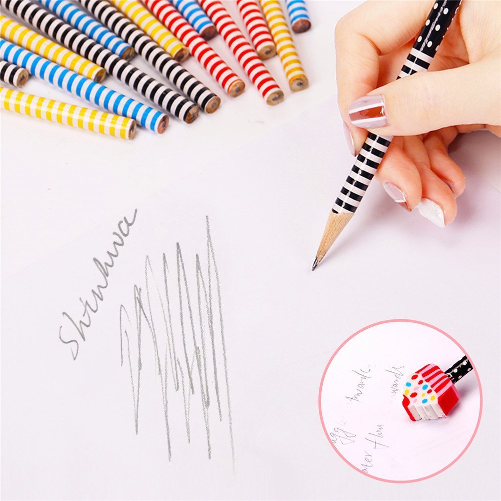 Lápices para Niños,Morkia 20Pcs Lapiz Grafito Niños Lápices Infantiles con 20 pcs Gomas de Borrar de Formas de Animales Perfecto para Niños Regalos para Fiestas Cumpleaños Premios Escolares