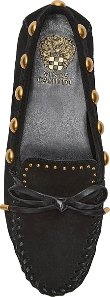 VINCE CAMUTO WOMEN SENNETT STUDDED MOCASSIN BLACK 6 MEDIUM