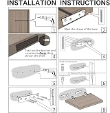 Sayayo EJY8006W-8P Floating Shelf Bracket 8P Matte White 150mm Concealed view 8