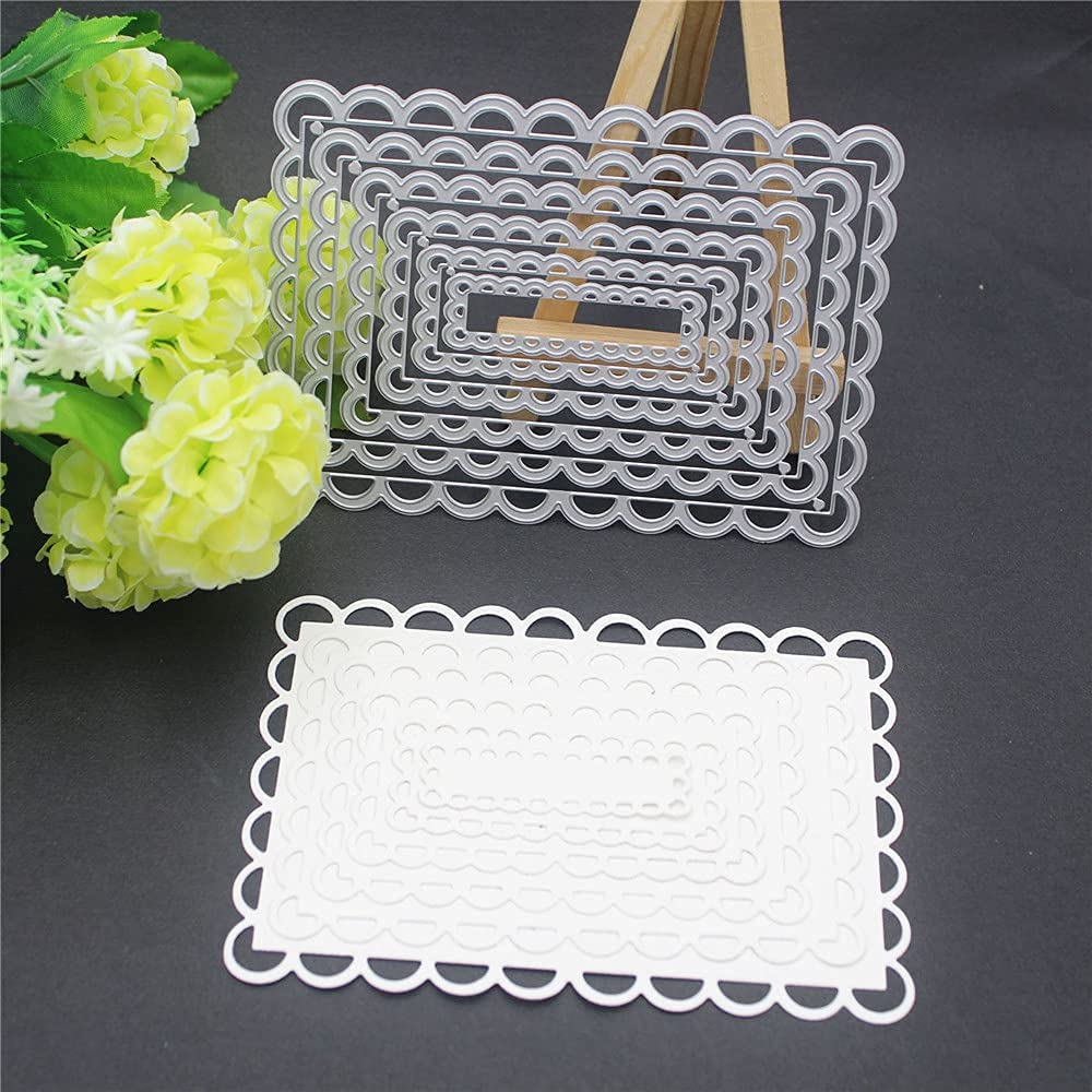 4 Sets Metal Cutting Dies - Frame Dies, Stencils & Moulds for DIY Crafts & Scrapbooking