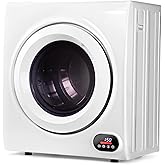 Euhomy Compact Clothes Dryer, 120V, 1500W Stainless Steel Dryer, 3.5 cu.ft, LCD Control Panel, Four Drying Modes, Space-Flexi