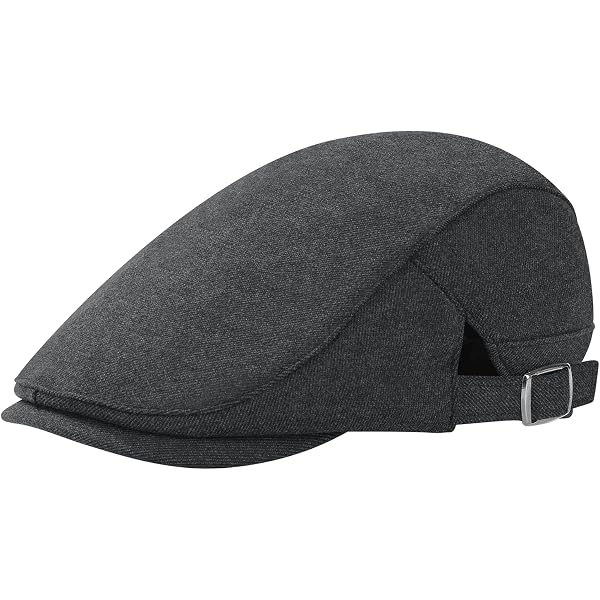 Classic Flat Caps For Men Vintage Newsboy Cap Adjustable Cabbie Hat Flat Beret Cap Outdoor Hunting Driving Hat Black