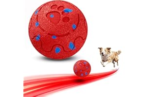 MORHANDISN Dog Toy Balls: Interactive Dog Ball, Self-Moving Dog Toy with Auto-Rolling & Bouncing, E-TPU Material, IP54 Waterproof, Motion-Activated, Christmas/New Year Gift for Small/Medium/Large Dogs (Red)
