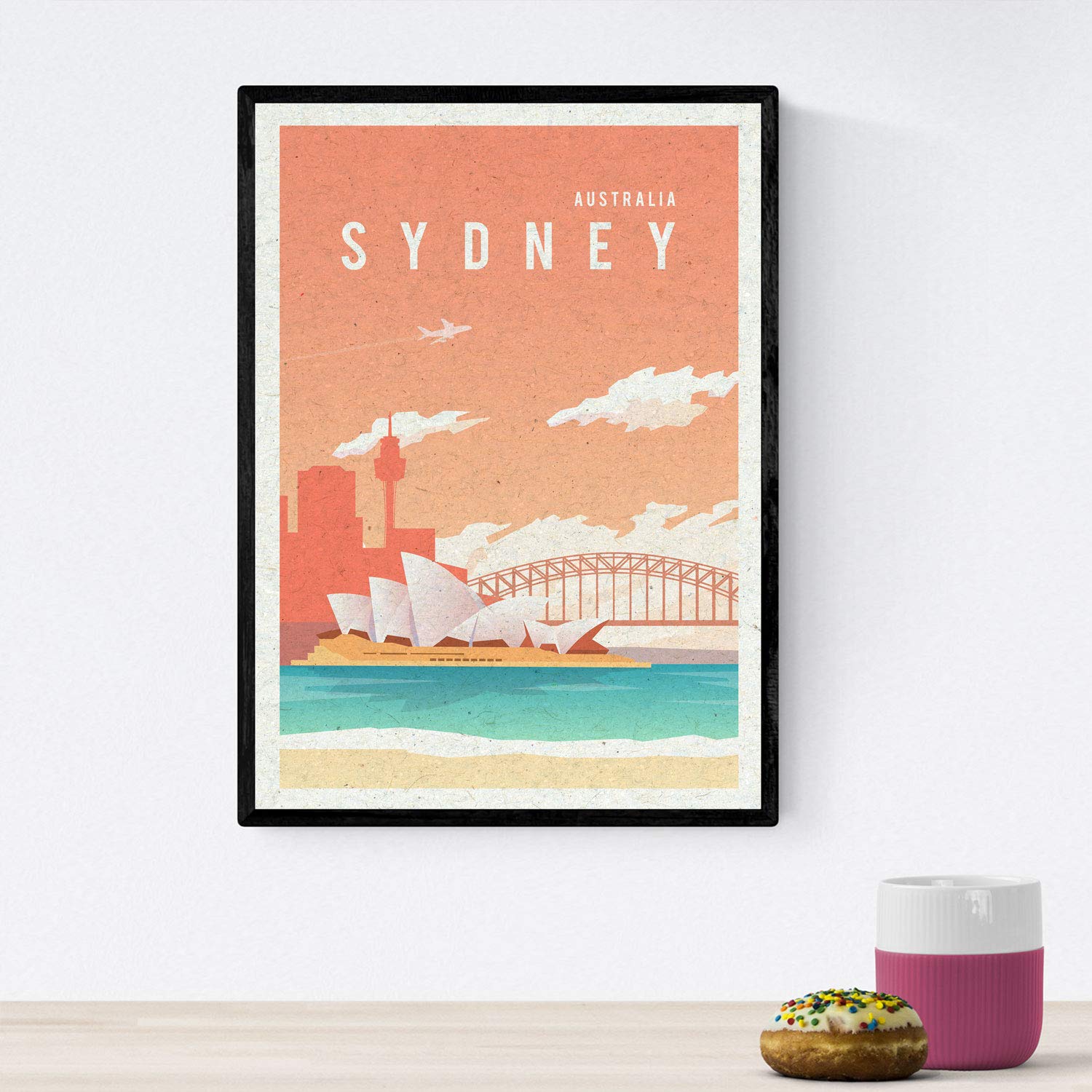 Nacnic Sydney sheet. Vintage style. Poster operates colors. Sydney Ad Size A3