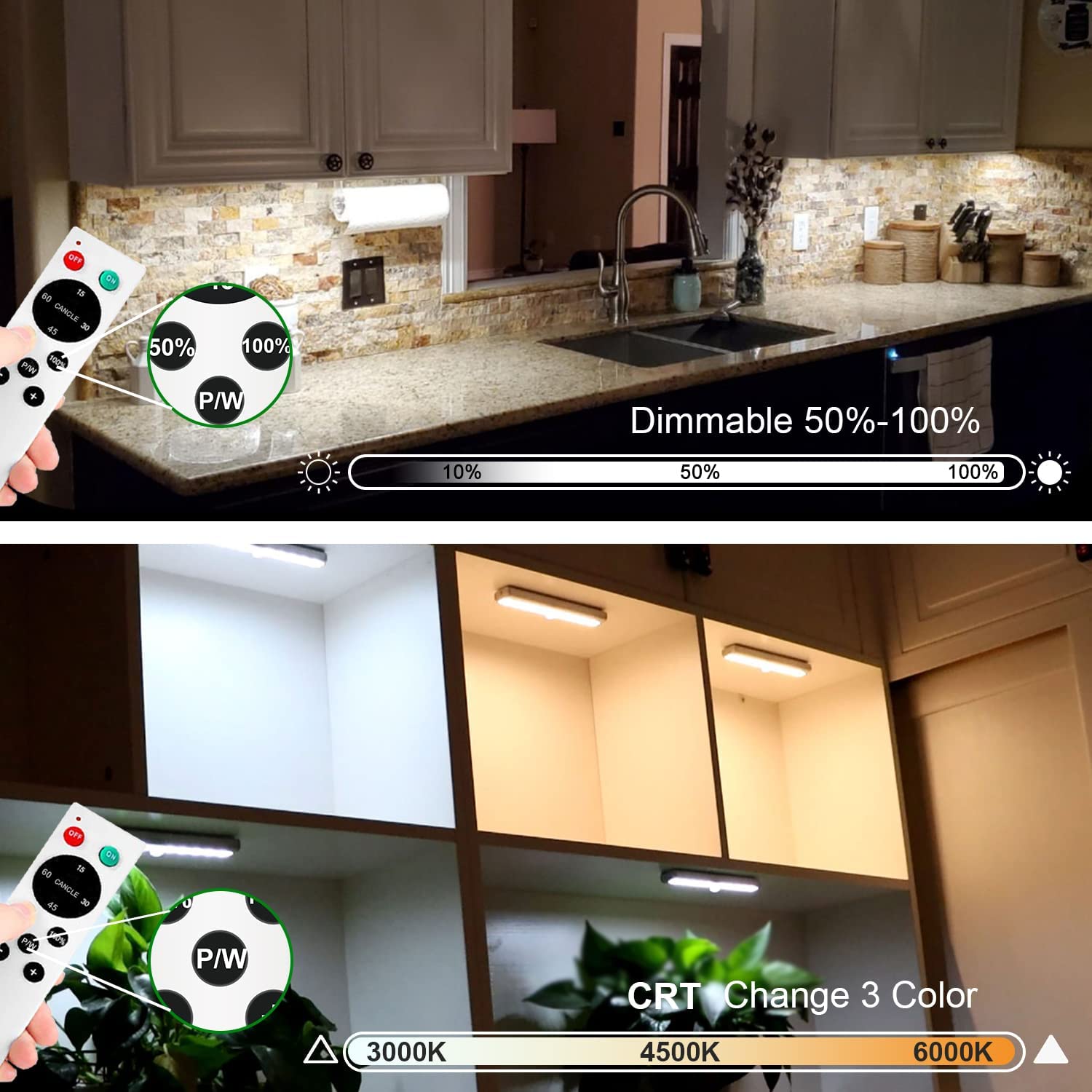 SZOKLED 20LED Under Cabinet Lighting Remote Control, Wireless Closet Lights Rechargeable Under Counter Lights for Kitchen, Hallway, Display, Multiple Colors (4 Pack)