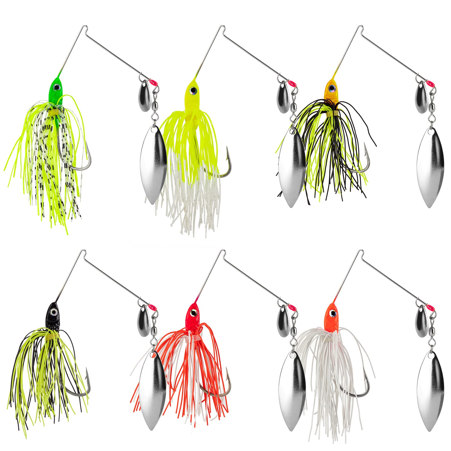 SEASHARK Bass Spinner Baits Fishing Spinner Baits for Bass Fishing 6Pcs/Lot