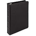 Samsill Vintage Hardback Mini 3 Ring Binder, Professional Binder Organizer, Planner, 1 Inch Capacity, Faux Leather, 5.5 x 8.5 Inch Documents, Non-Zip, Black