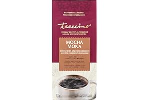 Teeccino Chicory Coffee Alternative - Mocha - Ground Herbal Coffee That’s Prebiotic, Caffeine-Free & Acid Free, Medium Roast,