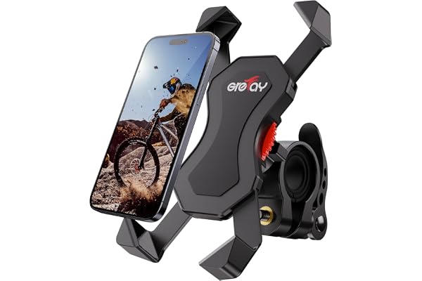 Grefay Bike Phone Mount Motorcycle Phone Holder - Motorcycle Bicycle Cell Phone Mount Clamp for Handlebar, Cycling Motorcycle