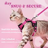 rabbitgoo Cat Harness and Lead Set Rose Red XS Adjustable Escape Proof view 6