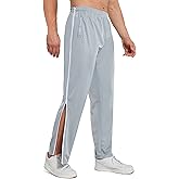 AIFARLD Tear Away Pants for Men Side Zippers Mens Sweatpants with Pockets for Basketball Knee/Leg Post-Surgery