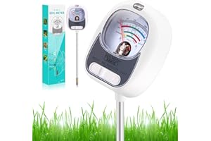 BANDQ Soil Test Kit 4-in-1, Soil Moisture Meter for PH, Fertility, Light, Moisture, Soil pH Meter, Soil Tester, Moisture Meter for House Plants, Garden, Lawn, Farm, Outdoor & Indoor Use(No Battery Required)