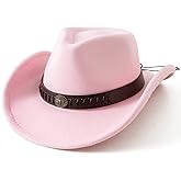 Jastore Kids Boys Western Cowboy Hat for Toddler Girls Felt Fedora Cowgirl Cowboy Hat with Belt Buckle