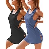 YYA 2 Pack Sexy Tank Nightgowns for Women Sleeveless Sleep Shirts Chemise Night Lingerie Dress S-XXL