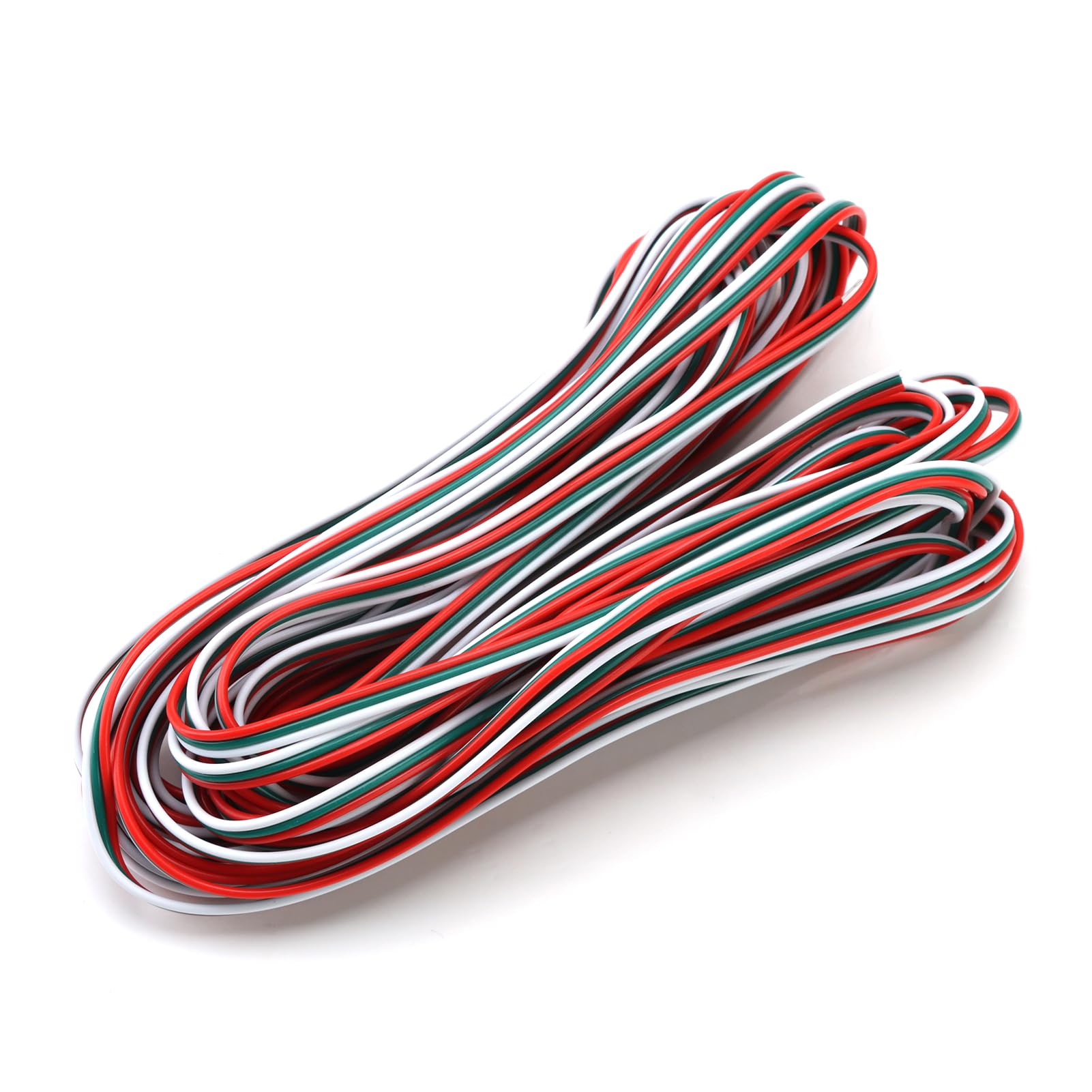 22AWG Electrical Wire 3 Core Cable - 33ft/10m 3 Pin Conductor Extension Wire for LED Strip RGB 5050 3528, 3 Color Thin Stranded Tinned Copper Cord Cable