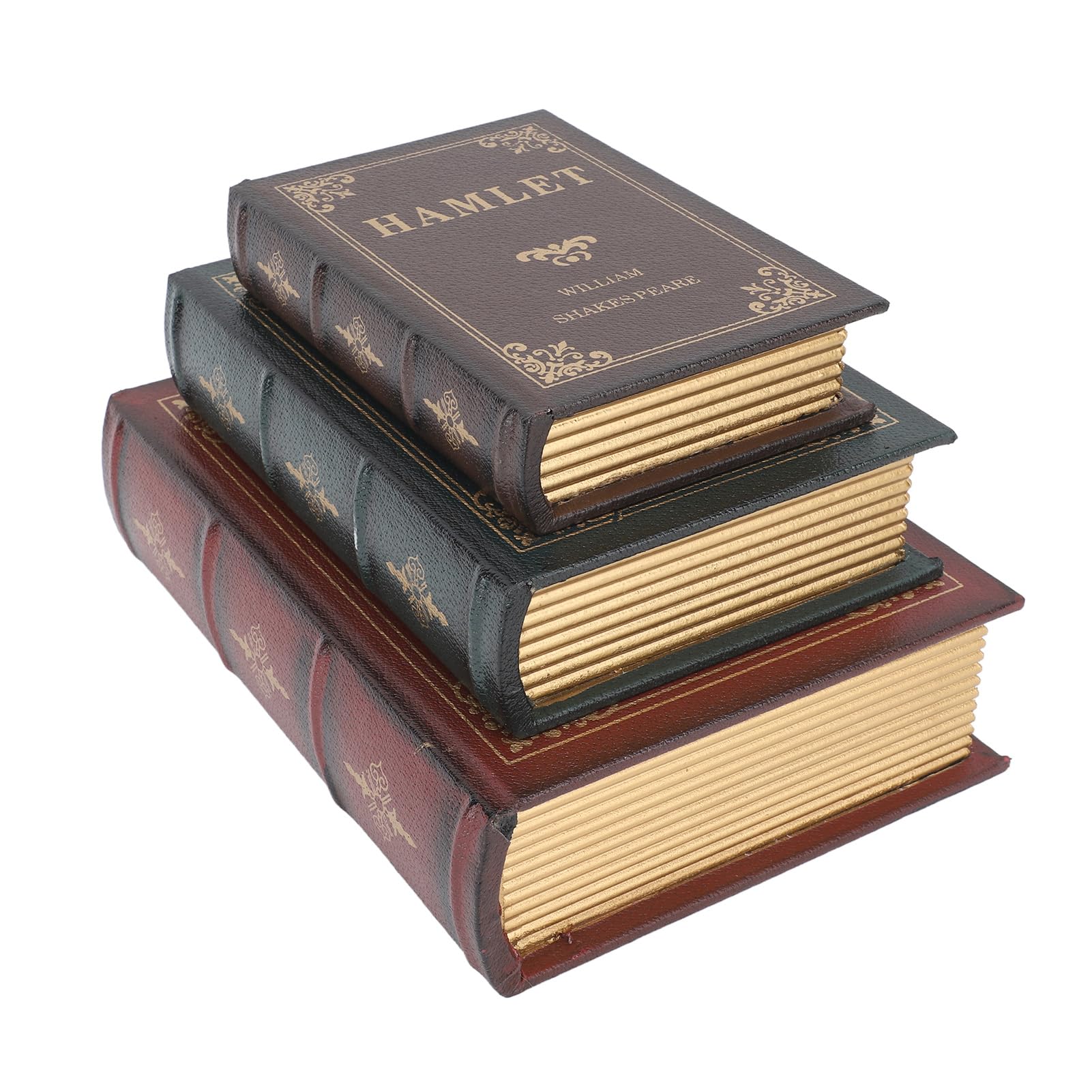 Ozgkee European Vintage Book Shaped Trinket Storage Box Decorative Book Boxes for Office Model Photo Prop (Green, Approx. 11.8x17.3x4cm / 4.6x6.8x1.6in)