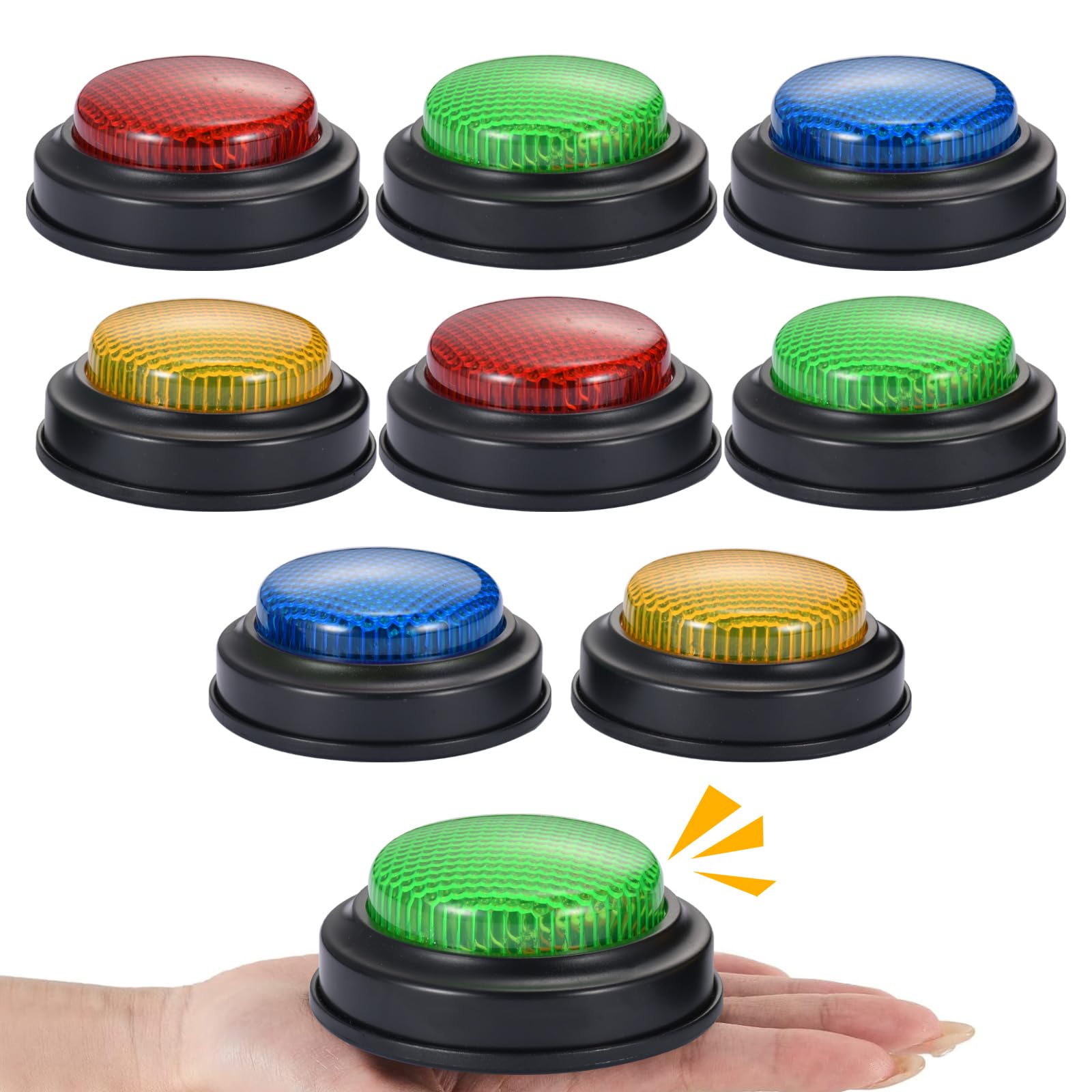 Photo 1 of 8 Pack Buzzers for Trivia Games,Classroom Must Haves Answer Buzzers, Family Feud Buzzer with Lights and Sound for Quizzes Party, Game Show Buzzer Buttons for Kids, Adults and Teacher Supplies
