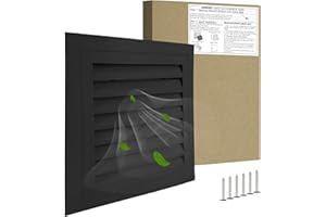 JONRIOX 16"*16" Gable Vent,Aluminum Alloy Wall Vent Shed Vents,with Removable Strainer and 180 Degree Opening Angle.Ideal for Attic,Shed,Garage,Play House,Coop.[Inside Dimensions:13.3"w X 13.3"h]-Black 2 Pack