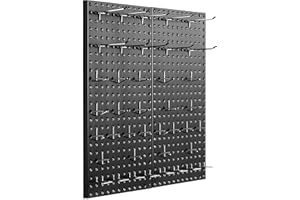 VEVOR Metal Pegboard Panels, 24" x 12" Pegboard, 2 Panels, Heavy Duty Peg Board Wall Organizer with Accessories, for Living R