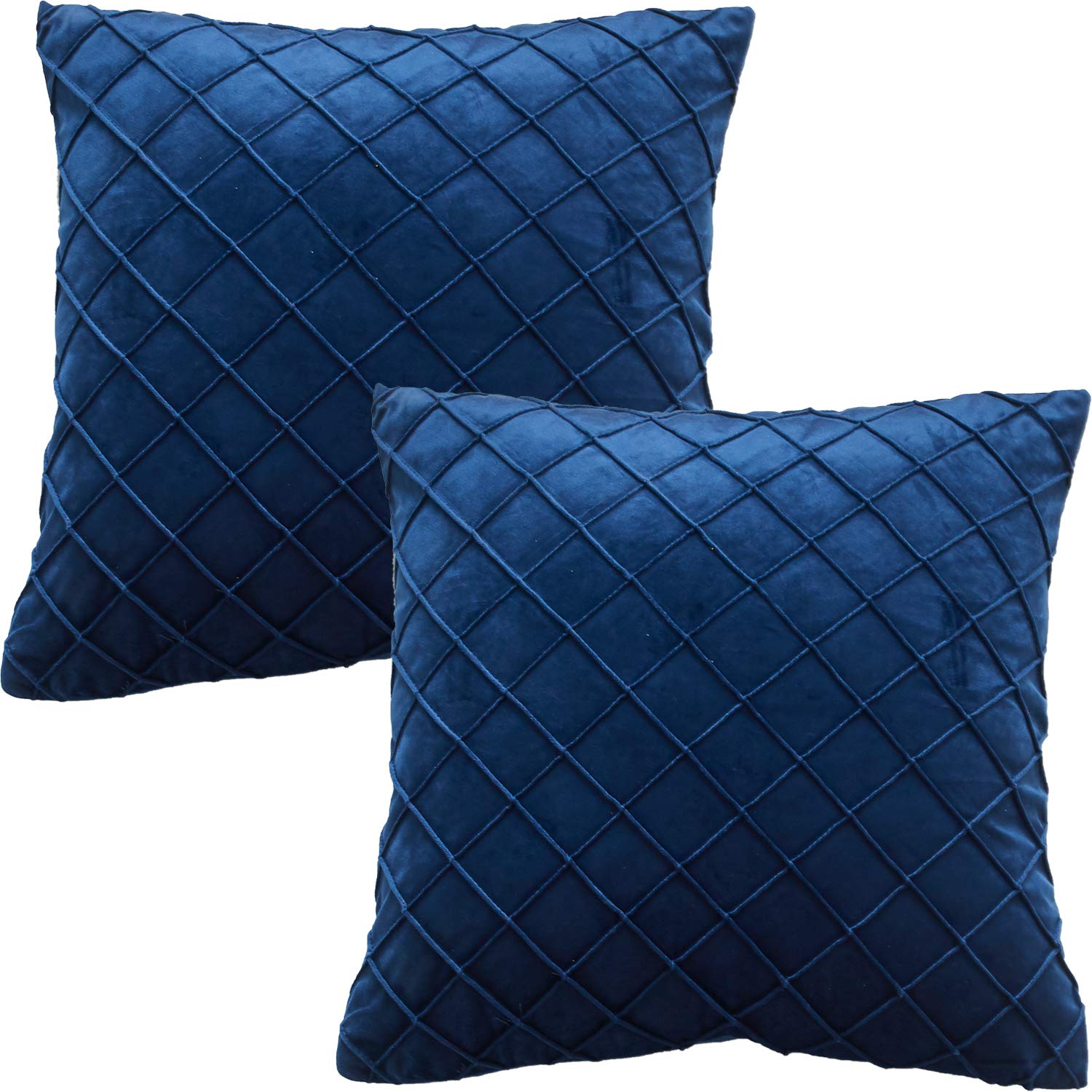 GONOVE Cushion Covers 50X50cm Soft Velvet Decorative Throw Pillow Cases Pack of 2 Square Pillow Covers Pillowcases with Invisible Zipper for Home Couch Sofa Bed, Navy Blue — image 1