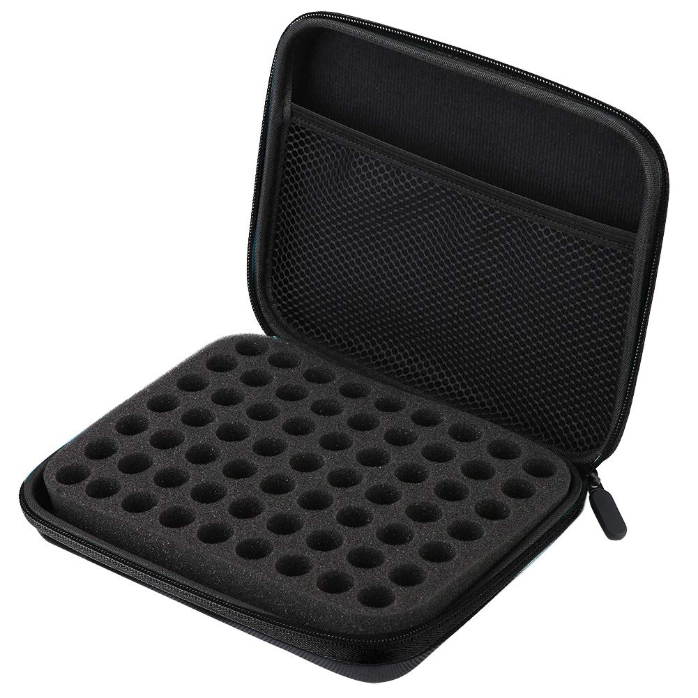 Essential Oils Storage Carrying Case, 63 Bottles Portable Aromatherapy Essential Oil Storage Bag Box Organizer with Convenient Handle, Waterproof Nail Polish Storage Box for Essential Oil(Black)