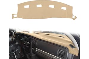 HanLanKa Dashboard Cover Dash Cover Mat Compatible with Dodge Ram 1500 2002-2005,2500/3500 2003-2005(Beige)