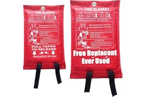 Inf-way Fire Blanket, Fiberglass Fire Flame Retardent Emergency Surival Fire Shelter Safety Cover (2Pack 39.3''x39.3'')
