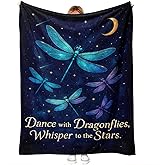LuxeCove Dragonfly Throw Blanket Gift for Women, Celestial Night Sky Inspirational Quote Decor for Couch, Sofa, Bed, Living Room, Birthday Christmas Mother's Day Housewarming, 50'' x 60''