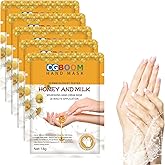 AWIWTOBQ 5 pack Hand Mask Moisturizing Glove, Hand Peel Mask Exfoliating Gloves, Hand Repair Glove for Dry Hands Treatment, Remove Dead Skin, Rough Skin, purple Honey Milk