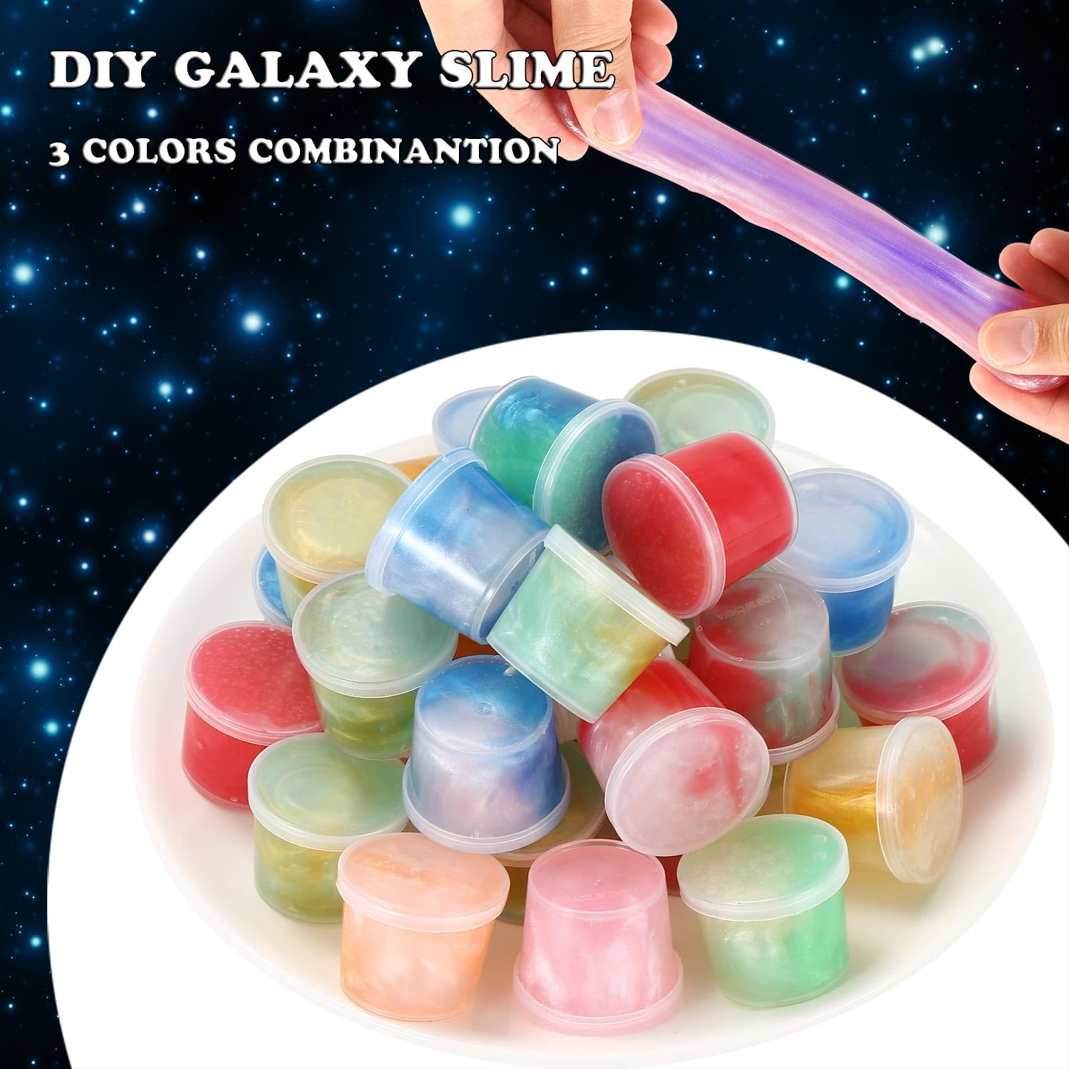Galaxy Slime Party Favors 30 Pack, Stretchy, Non-Sticky, Non-Mess Party Favors Fidget Toy for Girls and Boys Christmas Stocking Stuffers - Valentine Kids Slime, Classroom Reward