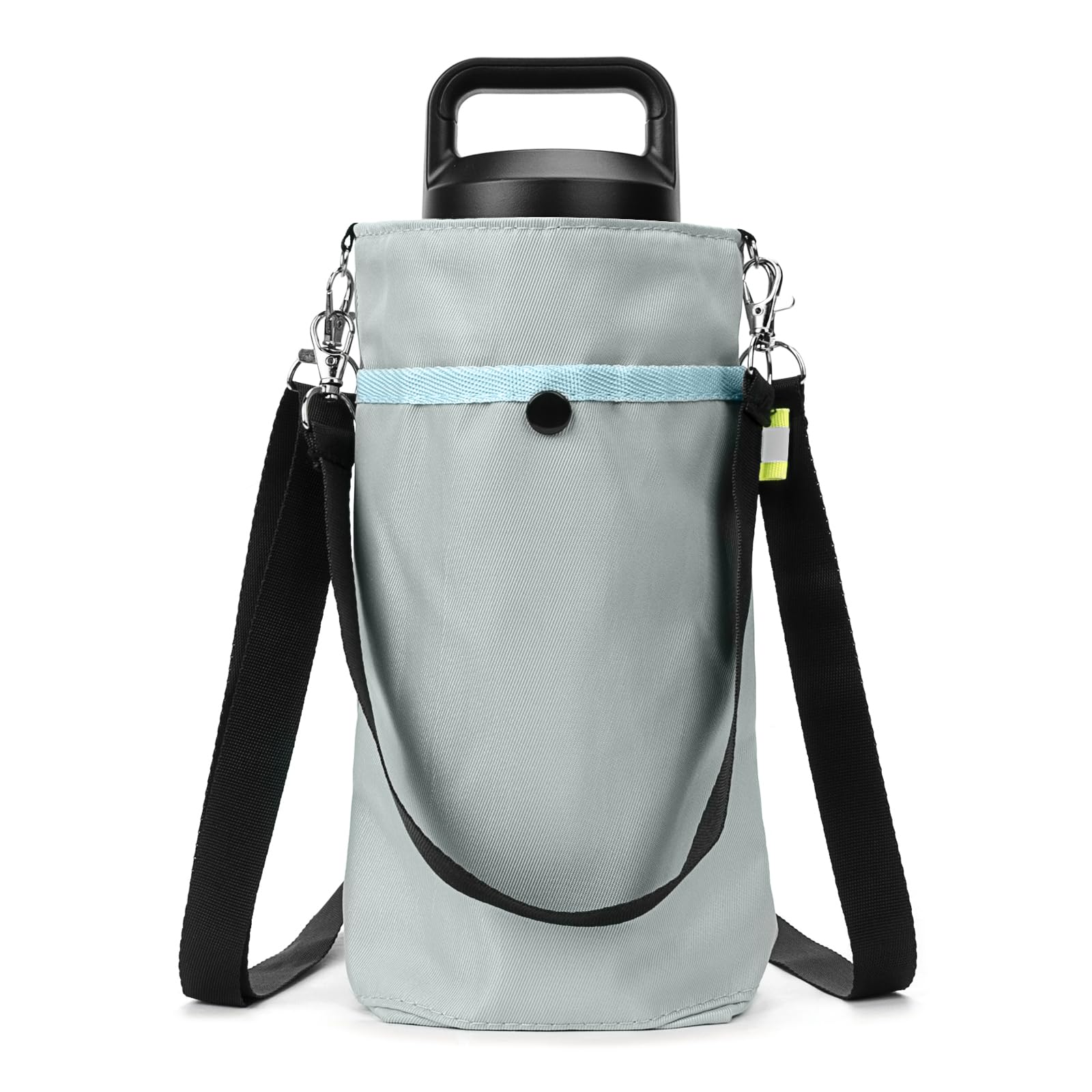 Linkidea Water Bottle Carrier Compatible with YETI Rambler Bottle 18oz/26oz, Owala FreeSip 24oz, Waterbottle Sling Bag Holder with Shoulder Strap, Grey
