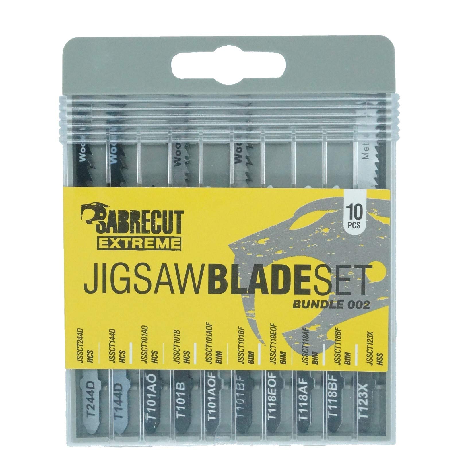 10 x SabreCut JSSCK002 Professional Jigsaw Wood and Metal Cutting T144D T244D T101B T101BF T101AO T101AOF T118EOF T118AF T118BF T123X Box Set