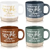 CHENGU Custodian Appreciation Gifts Coffee Mugs, 4 Pack, Multicolor, Words | Custodian Day Gifts, for Custodian Housekeeper Cleaner, You Make Everyday Sparkle, 13 oz, Thank You Ceramic Cups