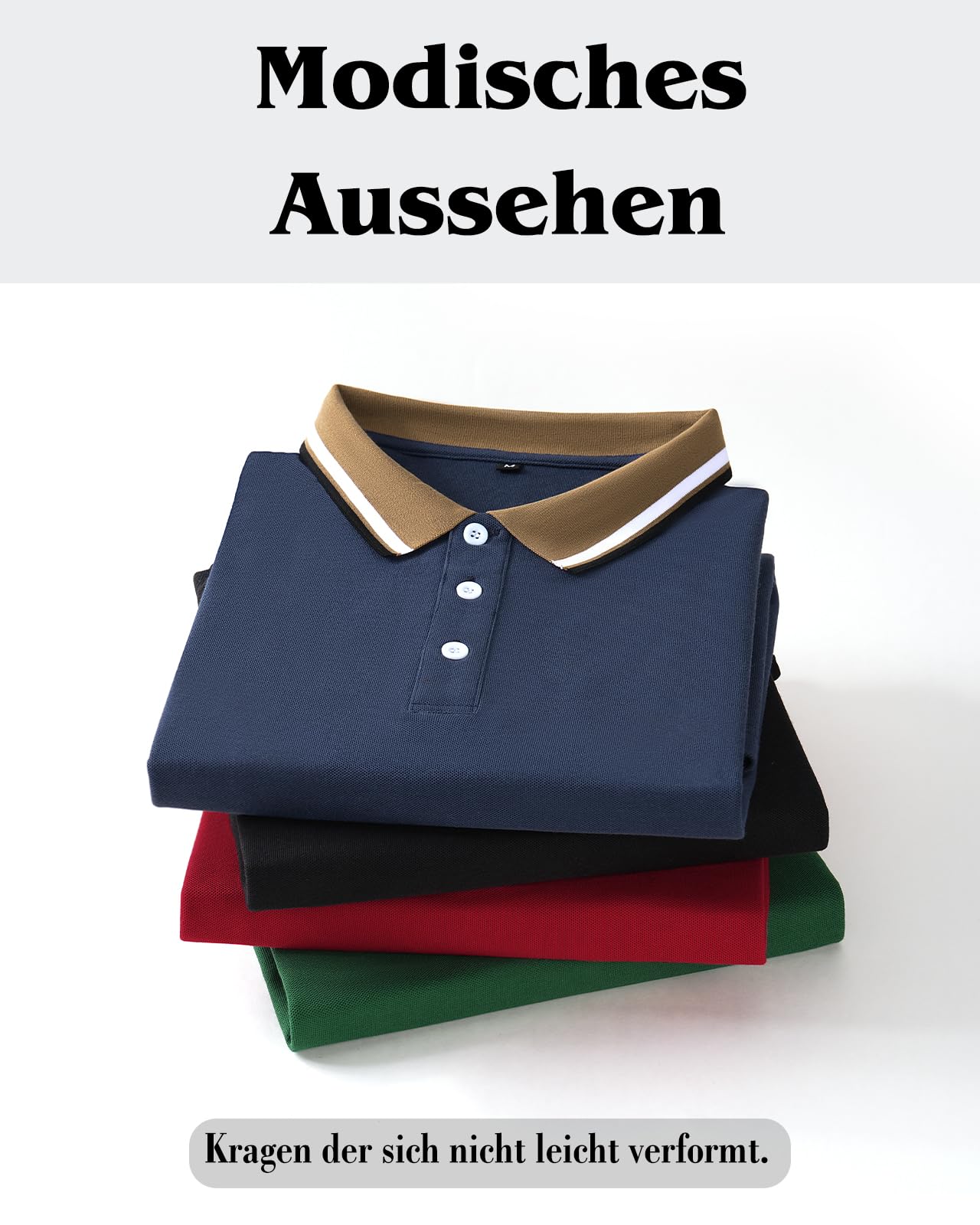 HMIYA Herren Poloshirt-Kontrast Kurzarm Poloshirt Herren Basic Sommer Shirt,Navyblau,XL 5