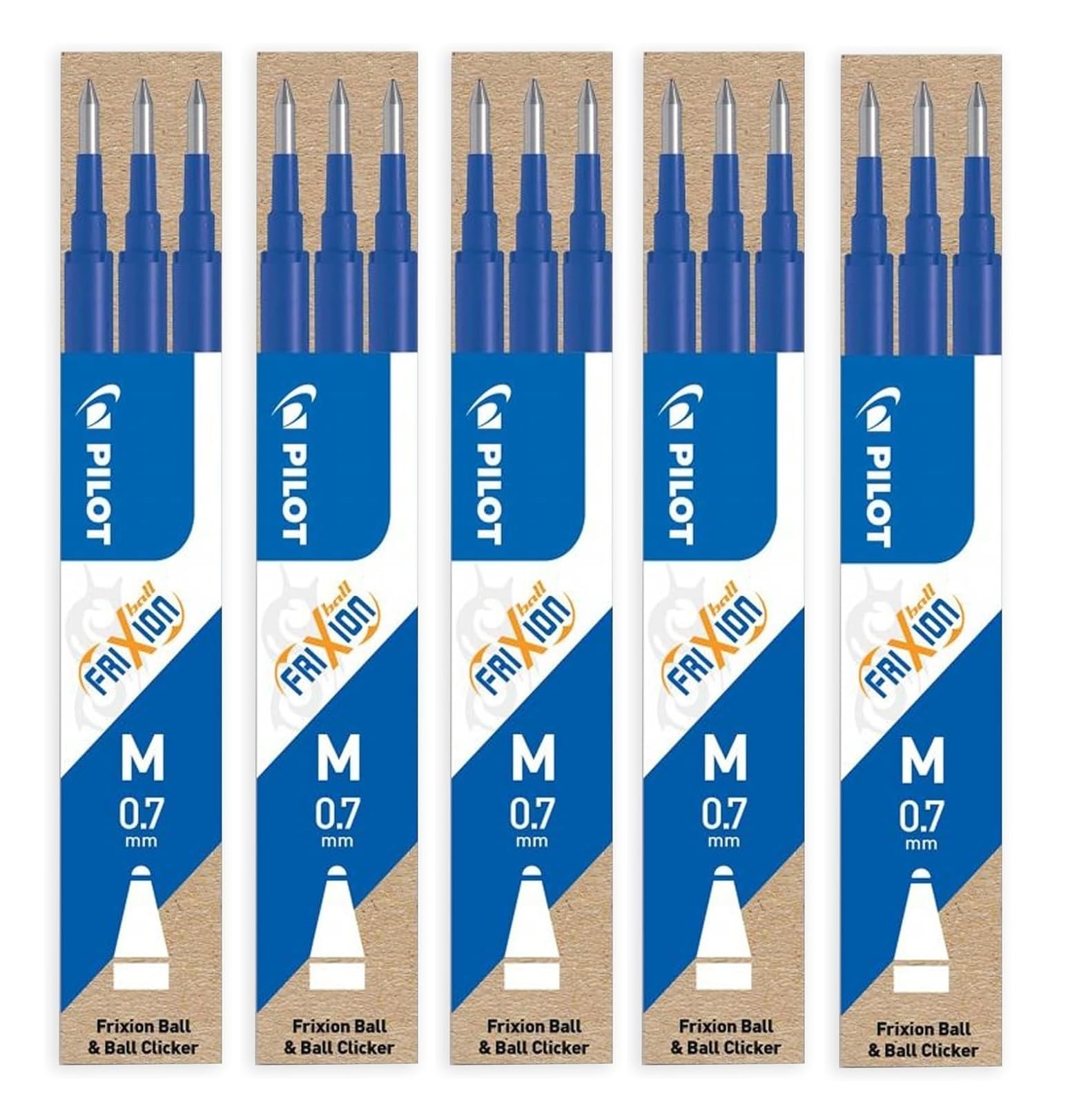 Pilot Frixion roller ball pen refills, width of tip: 0.7 mm, colour: blue Ersatzmine 0,7 | blau