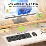 Seenda WGJP-031B Wireless Keyboard Mouse Set Ultra-Thin Aluminum Black Space view 2