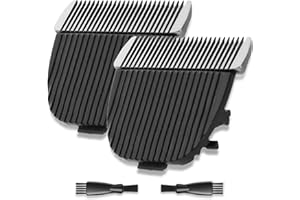 wotdmu 2 Pack Pet Grooming Replacement Blades for ONEISALL Dog Grooming Kit, Low Noise Pet Clipper Replacement Blades Compatible with ONEISALL Dog Clippers, Cleaning Brush, Black