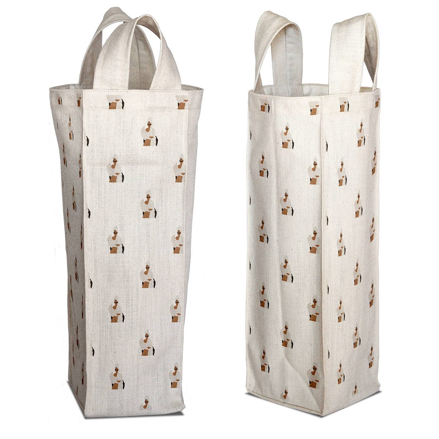 Bonamaison Digitally Printed 50% Cotton - 50% Polyester Wine Bag, Bottle Bag, Wine Bottle Covers, Wine Holder Bag, Size: 31 x 9 Cm