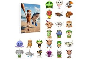 XEXEVTK 24 Days of Italian Brainrot Pendant Advent Calendar, 24 Day AdventCalendar, Birthday Gifts for Adults and Kids, Creative Advent Calendar Ornament Decor Sets (E)