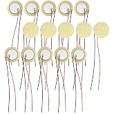 Cheerock 15-Pack Piezo Disc Transducer 27mm 3.94 Inch Leads for Guitar Drum | acoustic contact pickup, fits cigar box guitar, drum trigger element, soldering ready leads, for diy music projects