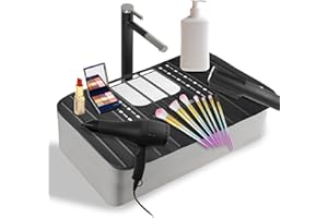 Ranphykx Sink Foldable Cover for Counter Space - Makeup Brush Cleaning Mat - Bathroom Makeup Tools Organizer Space Saver Bathroom Sink Silicone Cover
