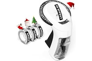 EazeID Embossing Label Maker Machine with Tapes, Vintage Embossed Label Makers Manual, Retro Embosser Old School Labeler 3PK 9mm 3/8inch 3D Labels-Waterproof for Home Office Kids DIY Craft Scrapbook