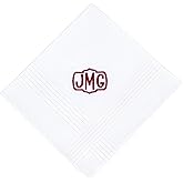 Mens Monogrammed Handkerchiefs Valentines Day Monogram Handkerchief Custom Embroidered Men's Hankie Christmas Personalized Initial Hankies Dad Hanky Initial Groomsmen Hankerchief