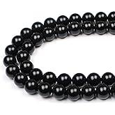 MJDCB Real Stone Beads Natural Matte Black Onyx Agate Round Loose Bead for Jewelry Making DIY Bracelet Necklace(4mm)