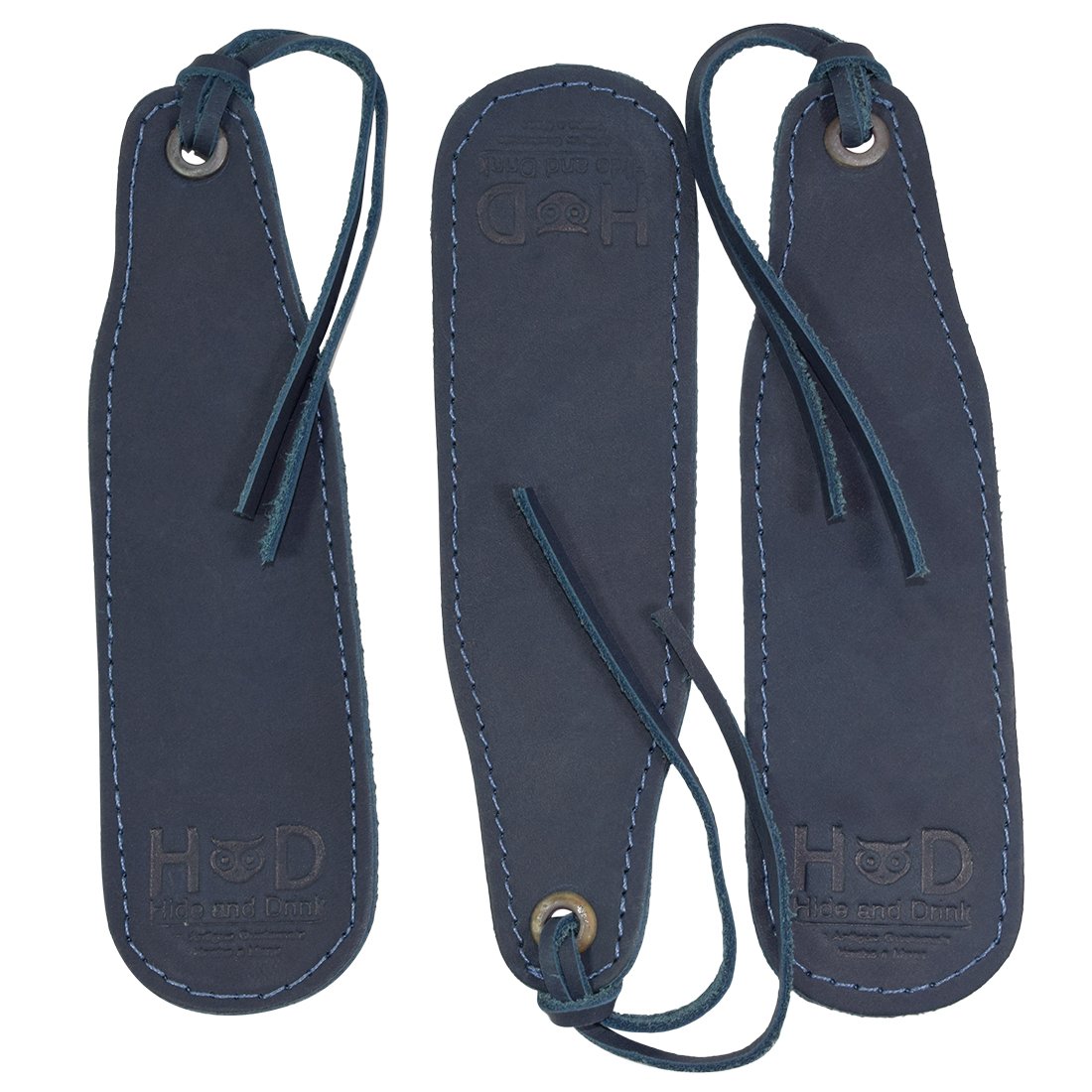 Leather Bookmark Handmade by Hide & Drink :: Slate Blue