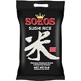 Soeos Premium Sushi Rice, Calrose White Rice, Dried White Rice, White Sicky Rice, Best Rice for Sushi, 5 Pound