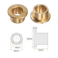 HARFINGTON 2pcs Flange Bearing Sleeve 16mm Bore